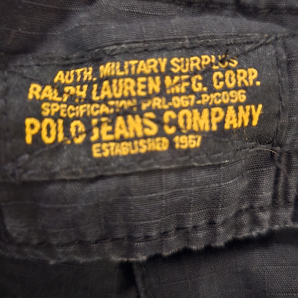 Polo Ralph Lauren Vintage Mens Black RipStop Cargo Military Surplus Baggy Pants - Picture 9 of 14
